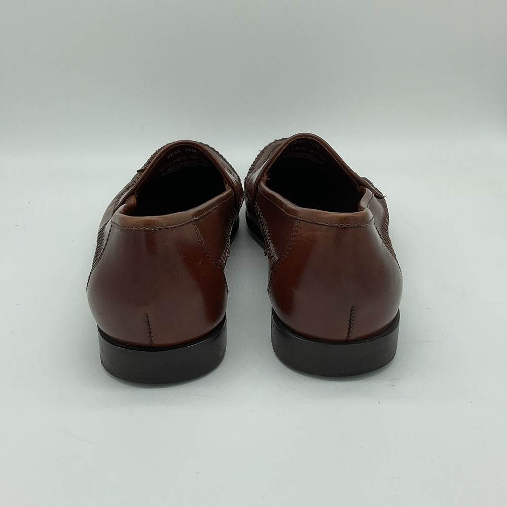 Bass Mens Bellagio Dress Loafers 10M Leather Brown Woven Tassel Slip On Shoes - Picture 4 of 13